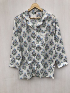 Block floral Indian set print <b>pajama</b> set night wear suit party wear suit <b>Christmas</b> gift for her - Product Image 5