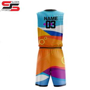Conjunto de uniforme de baloncesto bordado Reversible con diseño de sublimación personalizado, el mejor uniforme de camiseta de baloncesto para hombres al por mayor - Product Image 2