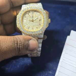 Reloj de Acero Inoxidable con Incrustaciones de Moissanite VVS1, Joyería de Lujo para Hombre, Venta Directa de Fábrica - Product Image 4