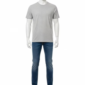 Plain Dyed Nylon Cotton Men <b>T</b> <b>Shirt</b> Anti Pilling Fabric Breathable Stretch Daily Wear Custom Logo Printing Wholesale Apparel - Product Image 1