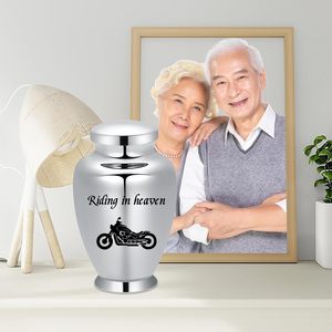 Urna de motocicleta de acero inoxidable para cenizas humanas para mujeres, hombres, urnas funerarias decorativas para cenizas, recuerdo, urna de tamaño personalizado - Product Image 6