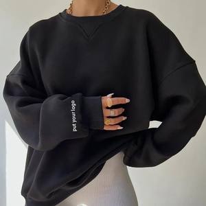 Sudaderas con capucha de alta calidad para mujer, sudaderas sueltas con hombros caídos, cuello redondo, letras bordadas, ropa de calle transpirable, invierno largo - Product Image 6