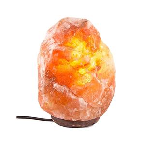 Lampe de sel rose en cristal de l'Himalaya Lampe décorative en forme de goutte de pluie avec gradateur et base en bois - Product Image 1