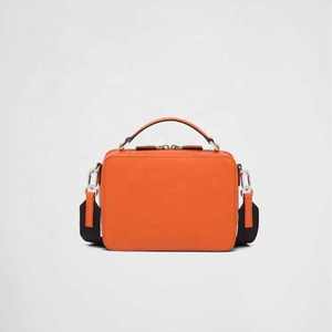 <b>Mens</b> Designer Orange Crossbody <b>Bag</b> Luxury Saffiano Leather Messenger Shoulder <b>Bag</b> with Logo Zipper Pockets - Product Image 2