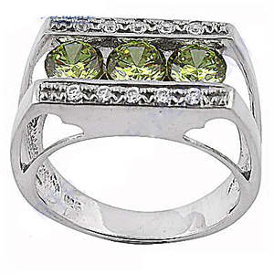Romantic <b>925</b> <b>Silver</b> <b>Ring</b> Emerald Cut Peridot Gemstone Pink Sapphire Rhodium Plated Platinum Band Gift Jewelry for Women Promise - Product Image 3