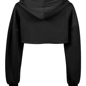 Nueva moda Otoño Streetwear mujeres Casual sudadera venta al por mayor mujeres Crop Hoodies moda con capucha para mujeres - Product Image 5