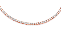 Collier chaîne tennis unisexe en or massif 14 carats rose et blanc, 5 mm, VVS1, avec diamants naturels et CVD cultivés en laboratoire, taille cluster, pour une touche de mode affirmée
