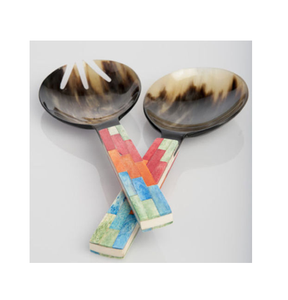 Ensemble de cuillères à salade en corne de buffle naturelle avec poignée au design étonnant Articles de cadeaux de mariage Exportateur - Product Image 6