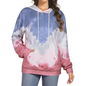Personalizable con estilo Tie Dye sudaderas con capucha para las mujeres al por mayor ligero de moda de la calle desgaste de las mujeres pulóver Tie Dye sudaderas con capucha - Product Image 2