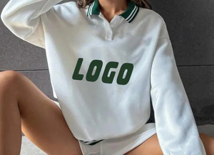 OEM ชุดวอร์มเสื้อโปโล2ชิ้นและสั้นคอวีติดกระดุมเสื้อวอร์มทอ - Product Image 4