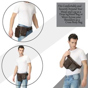 Liridona cuir véritable taille et pochette de ceinture de hanche taille libre sac à dos utilitaire avec Funky Hip Hop Design sac de taille sac de ceinture de hanche - Product Image 4