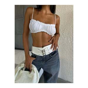 Three-Buckle Elastic Women's Belt, <b>Jacket</b> Belt, Shirt Belt, Dress Belt - WHITE-<b>SILVER</b> - Product Image 4