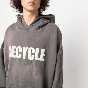 Sudaderas con capucha desgastadas de gran tamaño personalizadas de estilo callejero Sudaderas con capucha desgastadas de hombre de invierno a granel lisas en blanco - Product Image 6