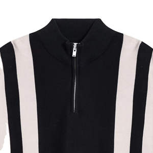 T-shirt d'été formel pour homme de haute qualité, en piqué 100 % coton tricoté, avec logo personnalisé, manches courtes, fermeture éclair, séchage rapide et respirant - Product Image 1