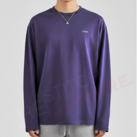 T-shirt surdimensionné personnalisable au prix du fabricant, 100% coton, coupe ample, manches longues, streetwear pour hommes