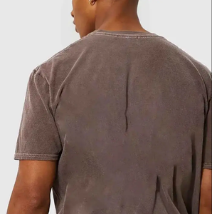 Camiseta de manga corta con cuello redondo de gran tamaño personalizada y pantalones cortos con cintura elástica para hombre, Conjunto de camiseta y pantalones cortos lavado a la piedra - Product Image 3