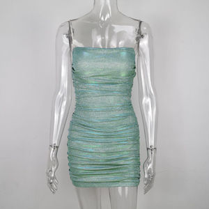 Vestido Corsé Ajustado de Diseño Veraniego con Lentejuelas y Tirantes Finos - Product Image 2