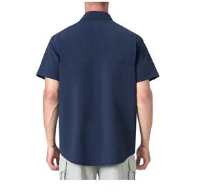 Chemise de pêche à manches courtes personnalisée pour hommes UPF 50 + protégée contre les UV 100% polyester respirant ventilé dos boutonné grande taille - Product Image 3