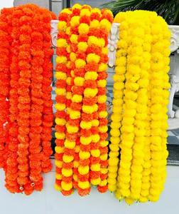 ดอกดาวเรืองปลอมแบบอินเดียสำหรับตกแต่งงานแต่งงานงานดิวาลีฮาลด์แมนเด็ปความคิดฉากหลังวัดดิวาลี - Product Image 3