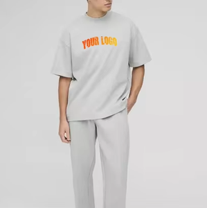 Conjunto Deportivo Unisex Casual de Felpa 100% Algodón, Camiseta OEM y Pantalones Deportivos Holgados, Ropa de Invierno, Tallas Grandes, Logotipo Personalizado - Product Image 2