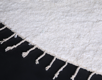 Tapis rond blanc moelleux pour couloir, tapis berbère marocain en laine véritable, fait main, lavable, toutes saisons