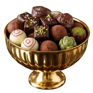 Bol à chocolat en acier inoxydable plaqué cuivre moderne en gros, élégant plat de service en métal rose doré pour chocolat, bonbons et desserts - Product Image 4