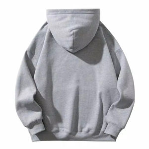 Sudadera con capucha gris clásica con diseño de logotipo colorido en el pecho hecha de tela suave transpirable, uso diario informal que ofrece comodidad y calidez - Product Image 3