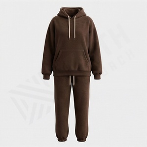 Ensemble de survêtement décontracté deux pièces pour femme, printemps-été, surdimensionné, uni, sweat-shirt à capuche chaud, logo, pantalon long, vêtements de sport doux - Product Image 1