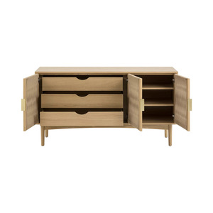 Commode Lumina en bois de teck massif de haute qualité avec corde tissée de couleur naturelle pour une utilisation en intérieur. - Product Image 2