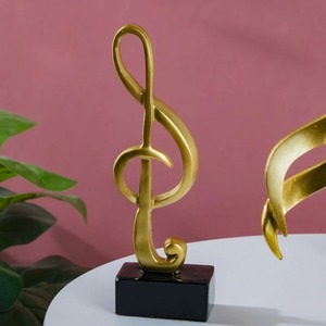 Juego de Figuras Decorativas de Notas Musicales Doradas, Estatuas Musicales de Resina, Decoración Moderna para Mesa del Hogar, Adornos con Símbolos Musicales Ecológicos - Product Image 4