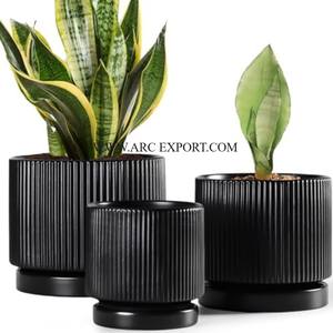 Juego de 3 macetas de diferentes tamaños de forma redonda, recién llegado, accesorios clásicos para jardín, macetas y macetas de calidad superior - Product Image 4