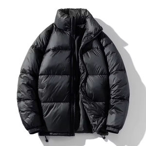 New Custom Canvas Puffer Jacket <b>for</b> Plus Size Men <b>Women</b> Stand <b>Collar</b> Front Logo Breathable Windproof Features <b>for</b> Winter Season - Product Image 5