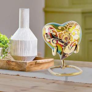 Golden Heart Keepsake <b>Urn</b> <b>for</b> <b>Human</b> & Pet <b>Ashes</b> <b>Small</b> <b>Urn</b> <b>for</b> <b>Ashes</b> with Stand Mini Heart Shape <b>Urn</b> - Product Image 4