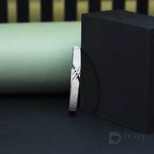Pulsera rígida de diamantes cultivados en laboratorio para caballeros en oro macizo de 14kt con diseño exclusivo y para cada ocasión - Product Image 4