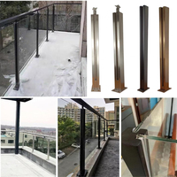 Poteaux de balustrade en verre en acier inoxydable, fourniture d'usine pour balustrades en verre sans cadre et systèmes de sécurité extérieurs