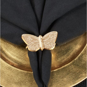 Nouveau Design Élégant Or Papillon Décoratif Rond De Serviette De Qualité Supérieure En Métal Anneau De Serviette Porte-Mouchoirs À Un Prix Raisonnable - Product Image 3