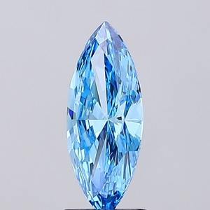Diamante cultivado en laboratorio de corte marquesa de 1.59 ct, color azul intenso, pureza VVS2, para joyería. - Product Image 4