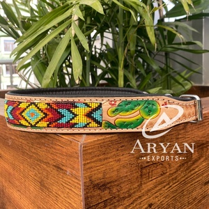 Nouveau produit Designer de haute qualité en cuir usiné à la main réglable collier pour animaux de compagnie colliers de chien en cuir de vachette faits à la main de luxe - Product Image 1