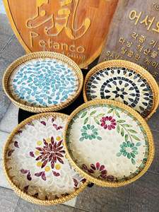 Bandeja de ratán respetuosa con el medio ambiente, bandeja de incrustación de madreperla de material natural, el precio más bajo hecho en Vietnam - Product Image 4