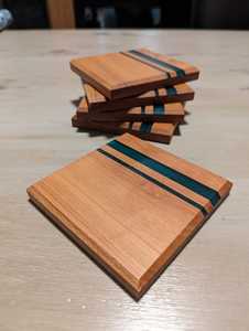 Ensemble de dessous-de-verre en bois de noyer en résine unique pour la décoration artistique de la maison et une utilisation durable avec la meilleure qualité - Product Image 3