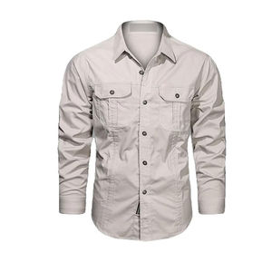 Gran oferta de camisa para hombre con tela de secado rápido con mangas largas, opciones de talla grande, estilo informal con botones y ropa transpirable - Product Image 1
