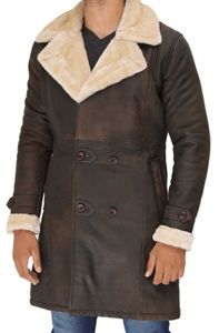 เสื้อโค้ทหนังขนยาวขนแกะสำหรับผู้ชายใหม่ล่าสุด - Product Image 3