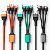 Câble de charge USB XXD OEM 100W 6A 3 en 1, 1,2 m, tressé en nylon, multi-connecteurs, charge rapide, cordon de données, logo personnalisé