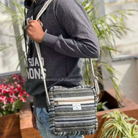 Tas Selempang Rami Desain Baru Multifungsi Bergaya Bahan Jute Dengan Katun Tas Selempang Ramah Lingkungan Tas Belanja Wanita