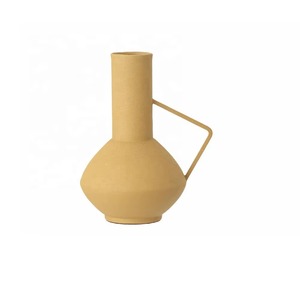 Modern Style Red Metal Table <b>Vase</b> <b>Set</b> of 2 Handmade Iron Decorative Table <b>Vases</b> Elegant Home Living Room Tabletop Decor - Product Image 3