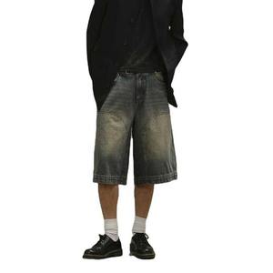 กางเกงยีนส์ขายาวสำหรับผู้ชายกางเกงขาสั้นยาวถึงเข่ากางเกงวินเทจทรงหลวมใส่ทำงาน - Product Image 4