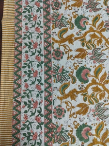 Mantel de Algodón de Lujo Estampado Floral Hecho a Mano en India para Decoración de Mesa de Comedor, Lavable - Product Image 2