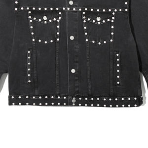 Veste en jean en gros pour hommes, de haute qualité, surdimensionnée, décontractée, vêtements de mode, vestes en jean avec strass pour hommes, faible MOQ - Product Image 6