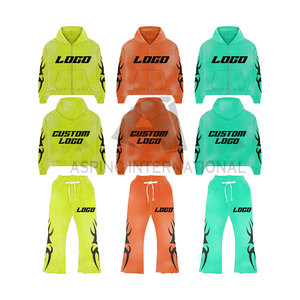 Comprar personalizado de la mejor calidad de talla grande pulóver sudaderas con capucha ropa de calle chándal ropa personalizada lavado ácido pantalones de chándal acampanados hombres - Product Image 4