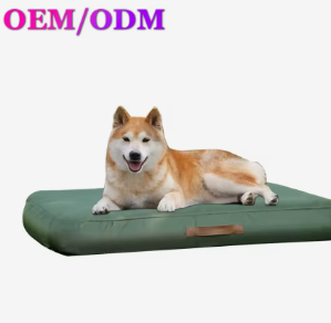 Lit gonflable d'extérieur pour chiens et chats de petite taille, imperméable, solide, été, fond antidérapant, vert, 36x27 pouces, housse amovible - Product Image 1
